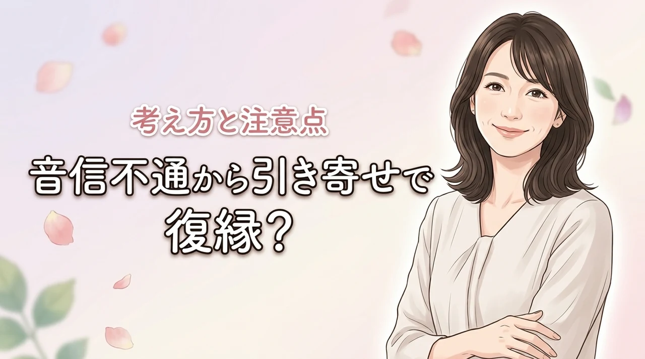 音信不通から引き寄せの法則で復縁を叶える4ステップ！3つの前兆サインも公開（記事のアイキャッチ画像）